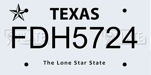FDH5724 Texas License Plate