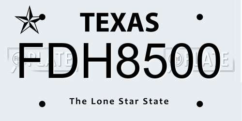 FDH8500 Texas License Plate