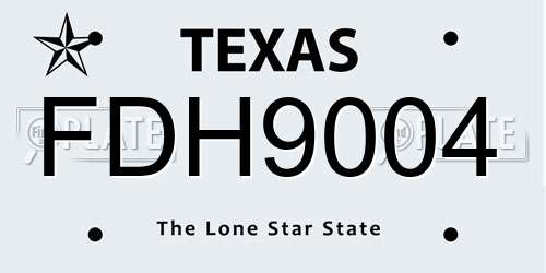 FDH9004 Texas License Plate