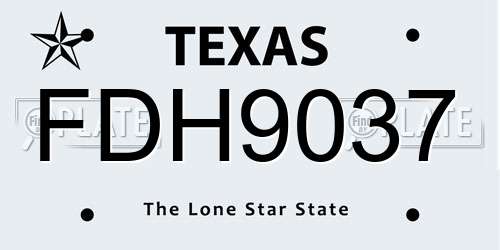 FDH9037 Texas License Plate