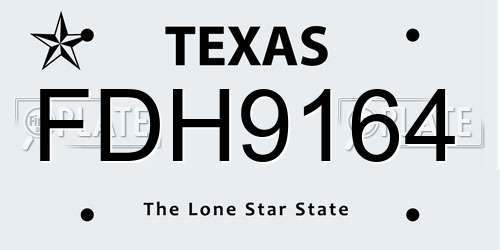 FDH9164 Texas License Plate