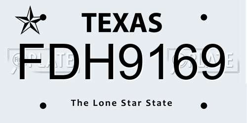 FDH9169 Texas License Plate