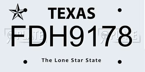 FDH9178 Texas License Plate