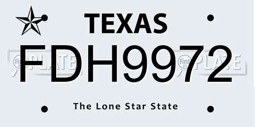FDH9972 Texas License Plate