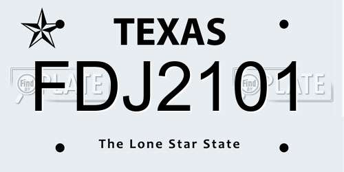 FDJ2101 Texas License Plate