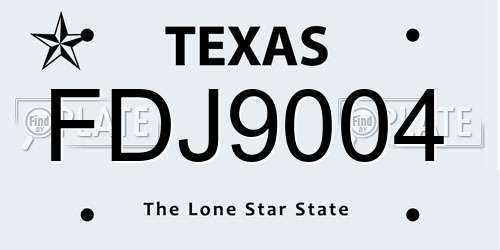 FDJ9004 Texas License Plate