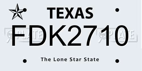 FDK2710 Texas License Plate