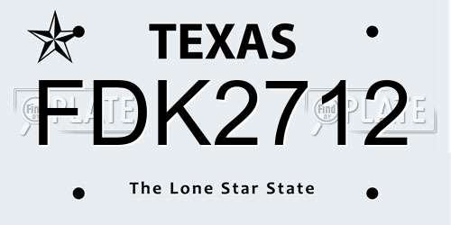 FDK2712 Texas License Plate