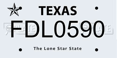 FDL0590 Texas License Plate