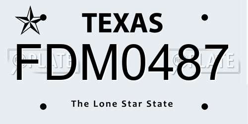 FDM0487 Texas License Plate