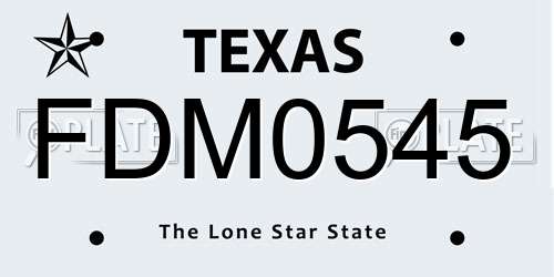 FDM0545 Texas License Plate