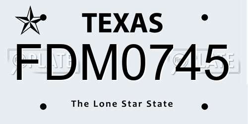 FDM0745 Texas License Plate