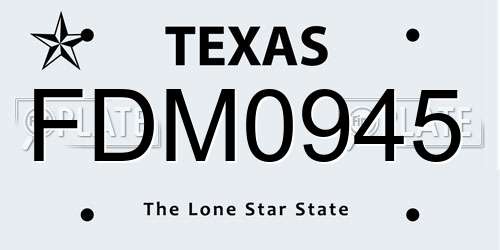 FDM0945 Texas License Plate