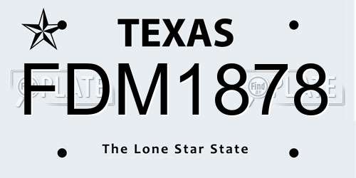 FDM1878 Texas License Plate