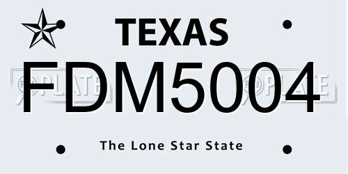 FDM5004 Texas License Plate