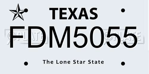 FDM5055 Texas License Plate