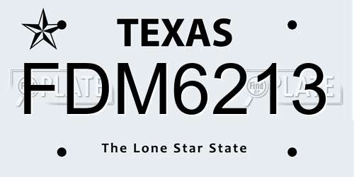 FDM6213 Texas License Plate