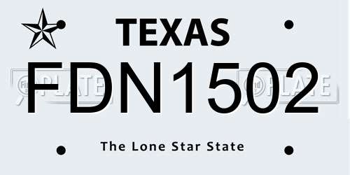 FDN1502 Texas License Plate