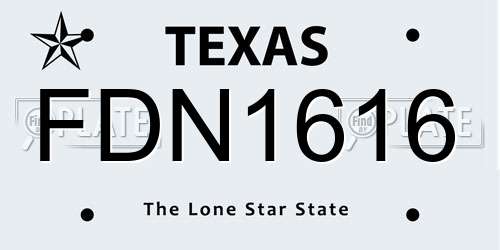 FDN1616 Texas License Plate