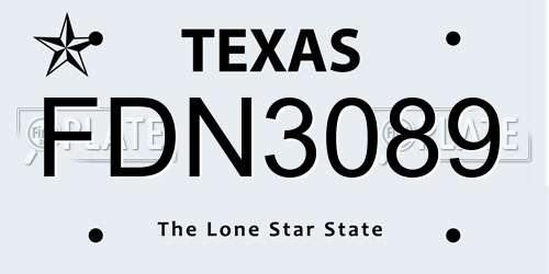 FDN3089 Texas License Plate