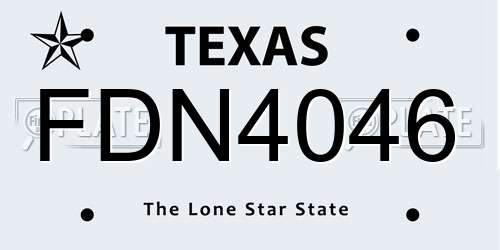 FDN4046 Texas License Plate