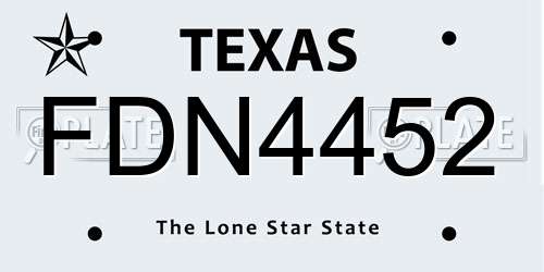 FDN4452 Texas License Plate
