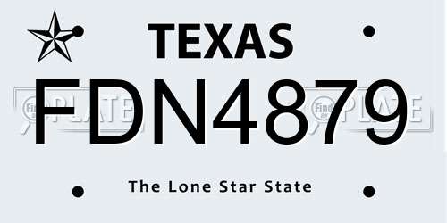 FDN4879 Texas License Plate