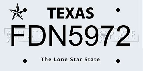 FDN5972 Texas License Plate
