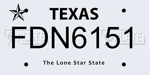 FDN6151 Texas License Plate