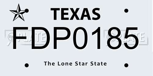 FDP0185 Texas License Plate