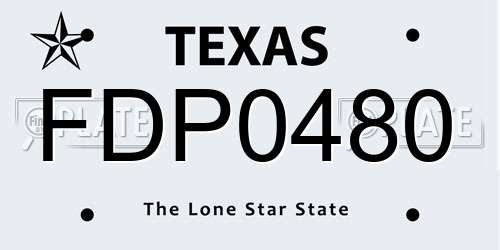 FDP0480 Texas License Plate