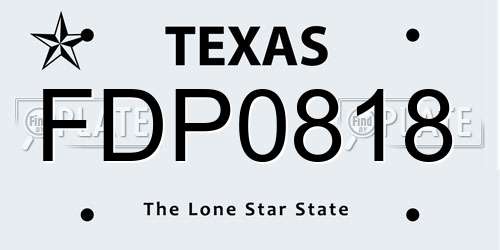 FDP0818 Texas License Plate