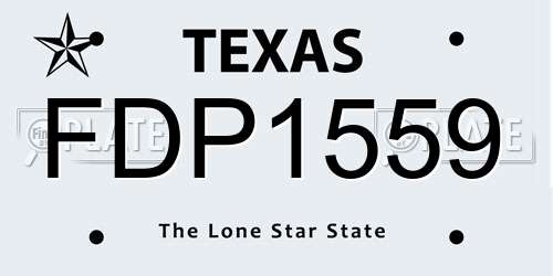 FDP1559 Texas License Plate
