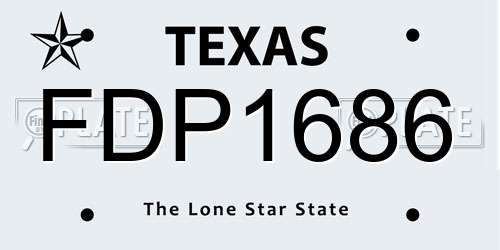 FDP1686 Texas License Plate