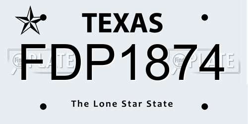 FDP1874 Texas License Plate