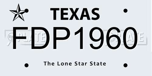 FDP1960 Texas License Plate
