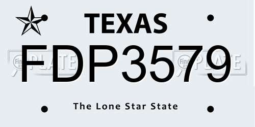 FDP3579 Texas License Plate