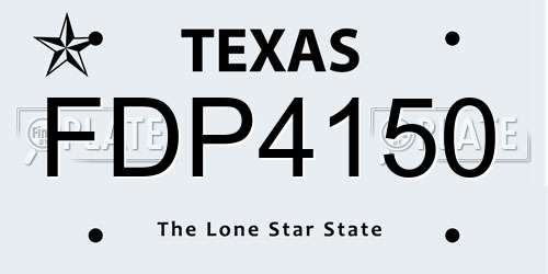 FDP4150 Texas License Plate
