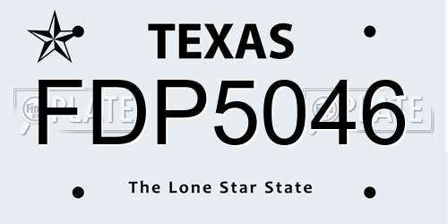 FDP5046 Texas License Plate
