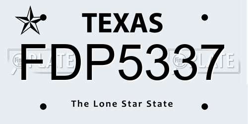 FDP5337 Texas License Plate