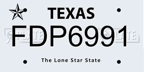 FDP6991 Texas License Plate