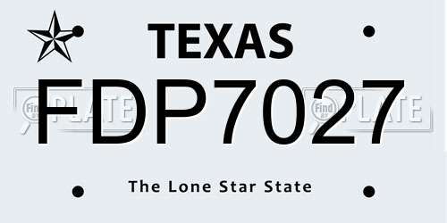 FDP7027 Texas License Plate