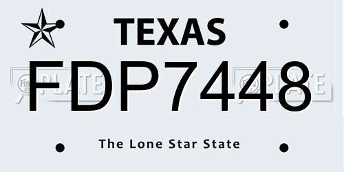 FDP7448 Texas License Plate