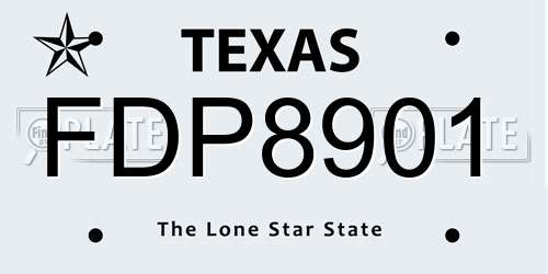 FDP8901 Texas License Plate