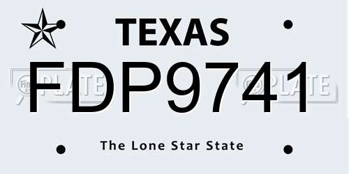 FDP9741 Texas License Plate
