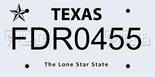 FDR0455 Texas License Plate