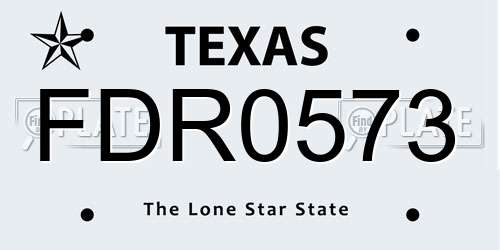 FDR0573 Texas License Plate