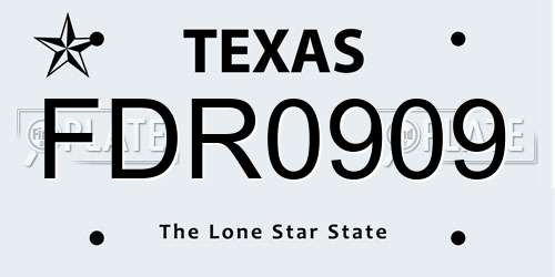 FDR0909 Texas License Plate