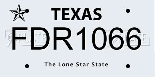 FDR1066 Texas License Plate