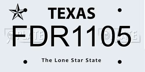 FDR1105 Texas License Plate